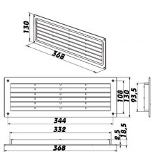PVC dverová mriežka DALAP GP 350