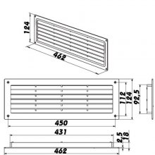 PVC dverová mriežka DALAP GP 450